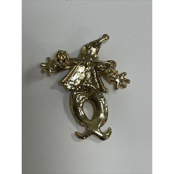 Rhinestone Circus Clown Brooch Pendant, Articulated Pin, Vintage Costume Jewelry - Picture 2 of 2